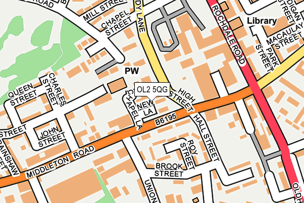 OL2 5QG map - OS OpenMap – Local (Ordnance Survey)