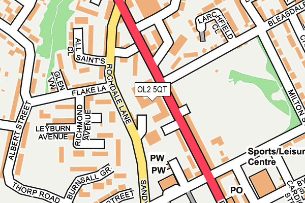 OL2 5QT map - OS OpenMap – Local (Ordnance Survey)
