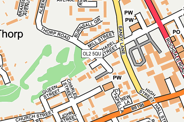 OL2 5QU map - OS OpenMap – Local (Ordnance Survey)