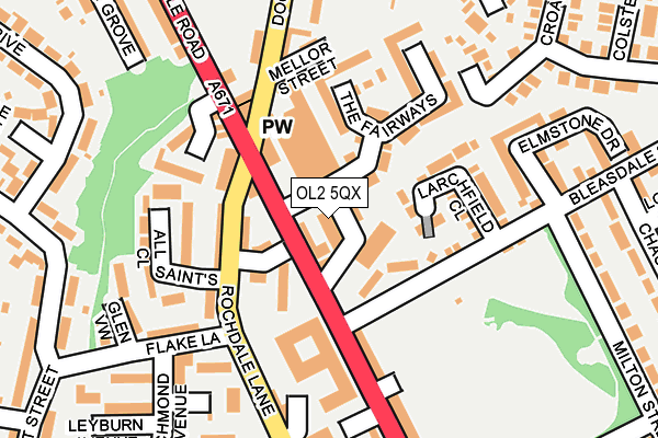 OL2 5QX map - OS OpenMap – Local (Ordnance Survey)