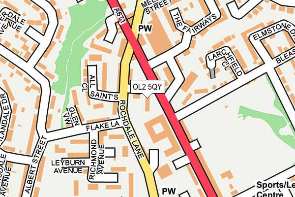 OL2 5QY map - OS OpenMap – Local (Ordnance Survey)