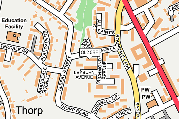 OL2 5RF map - OS OpenMap – Local (Ordnance Survey)