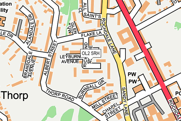OL2 5RH map - OS OpenMap – Local (Ordnance Survey)