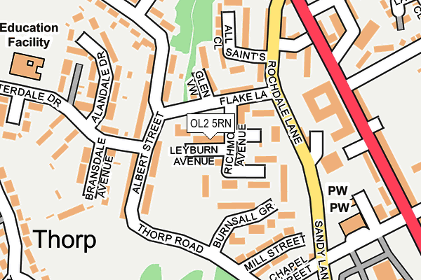 OL2 5RN map - OS OpenMap – Local (Ordnance Survey)
