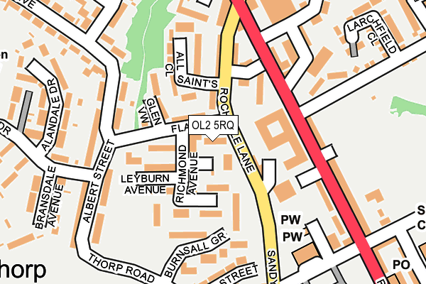 OL2 5RQ map - OS OpenMap – Local (Ordnance Survey)