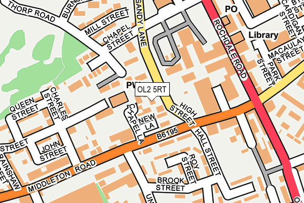 OL2 5RT map - OS OpenMap – Local (Ordnance Survey)