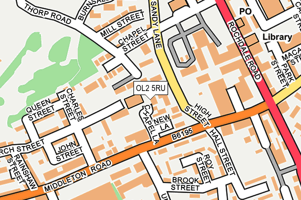 OL2 5RU map - OS OpenMap – Local (Ordnance Survey)