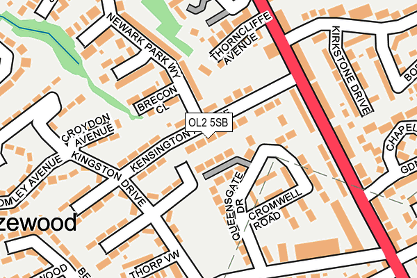 OL2 5SB map - OS OpenMap – Local (Ordnance Survey)