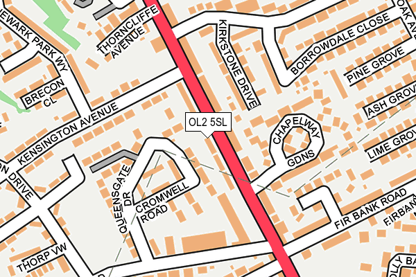 OL2 5SL map - OS OpenMap – Local (Ordnance Survey)