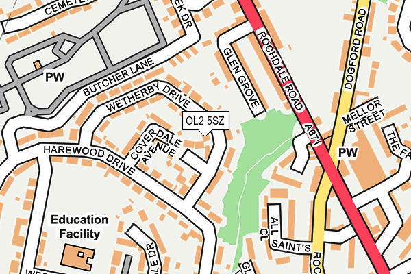 OL2 5SZ map - OS OpenMap – Local (Ordnance Survey)