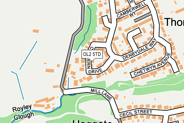 OL2 5TD map - OS OpenMap – Local (Ordnance Survey)