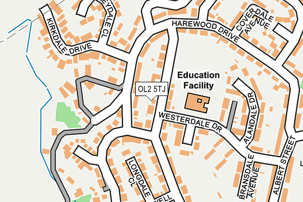 OL2 5TJ map - OS OpenMap – Local (Ordnance Survey)