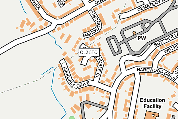 OL2 5TQ map - OS OpenMap – Local (Ordnance Survey)