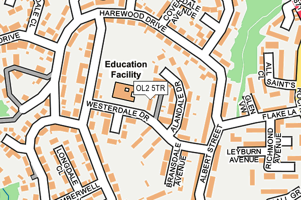 OL2 5TR map - OS OpenMap – Local (Ordnance Survey)