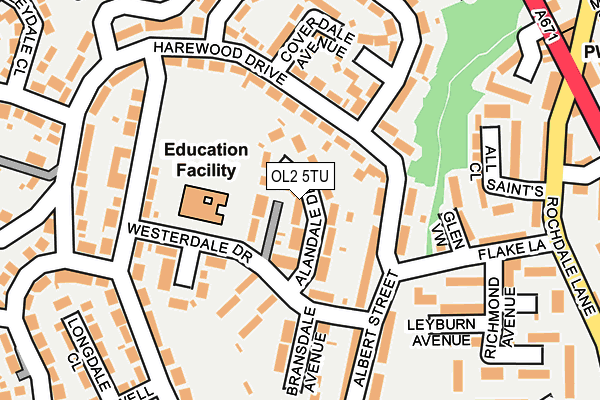 OL2 5TU map - OS OpenMap – Local (Ordnance Survey)