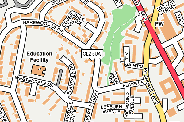 OL2 5UA map - OS OpenMap – Local (Ordnance Survey)