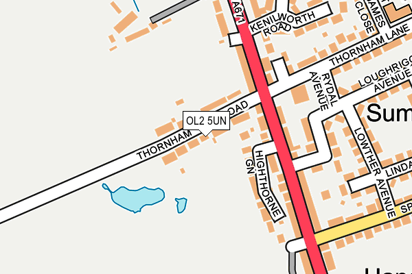 OL2 5UN map - OS OpenMap – Local (Ordnance Survey)