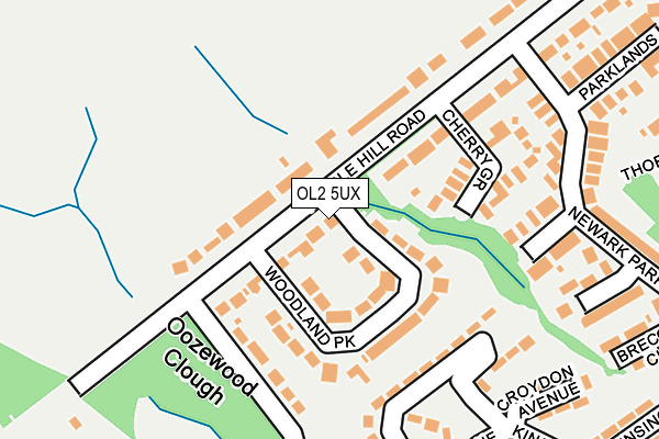 OL2 5UX map - OS OpenMap – Local (Ordnance Survey)