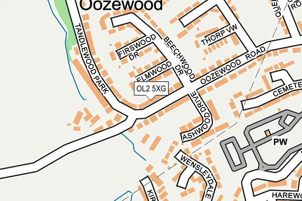 OL2 5XG map - OS OpenMap – Local (Ordnance Survey)