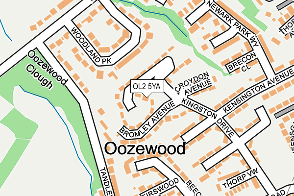 OL2 5YA map - OS OpenMap – Local (Ordnance Survey)