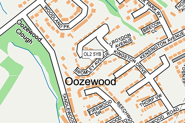 OL2 5YB map - OS OpenMap – Local (Ordnance Survey)