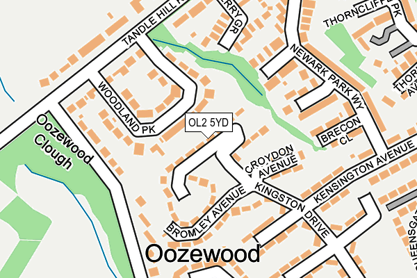 OL2 5YD map - OS OpenMap – Local (Ordnance Survey)