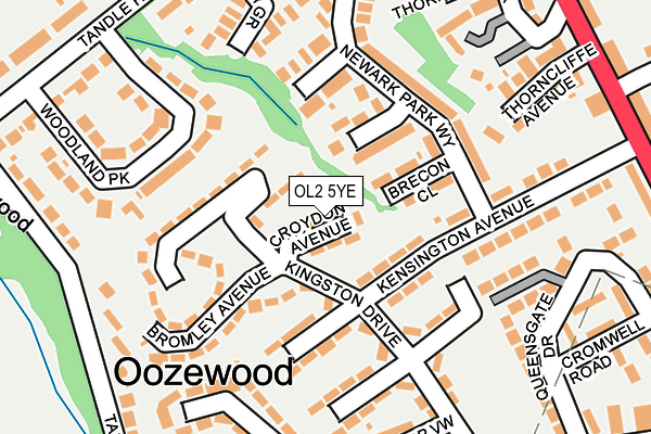 OL2 5YE map - OS OpenMap – Local (Ordnance Survey)