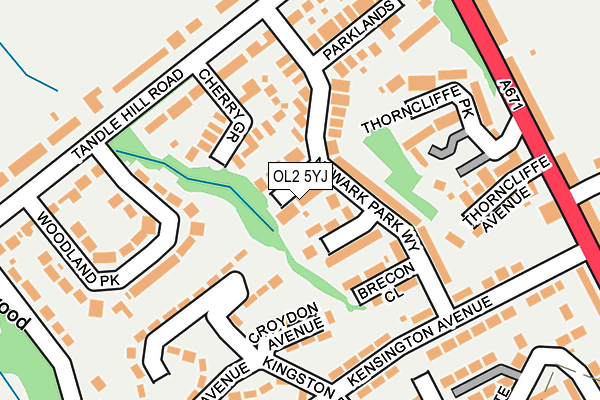 OL2 5YJ map - OS OpenMap – Local (Ordnance Survey)