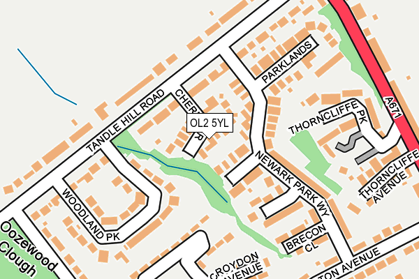 OL2 5YL map - OS OpenMap – Local (Ordnance Survey)