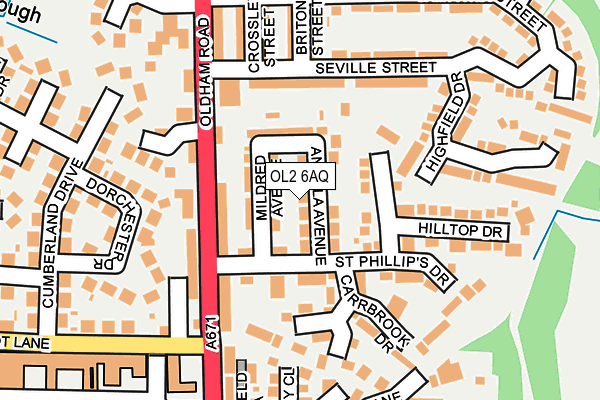 OL2 6AQ map - OS OpenMap – Local (Ordnance Survey)