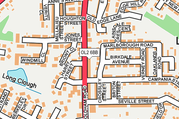 OL2 6BB map - OS OpenMap – Local (Ordnance Survey)