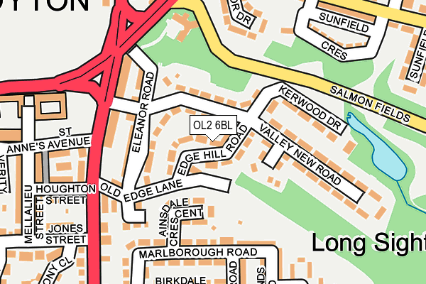 OL2 6BL map - OS OpenMap – Local (Ordnance Survey)