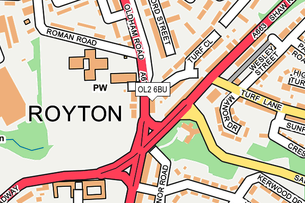 OL2 6BU map - OS OpenMap – Local (Ordnance Survey)