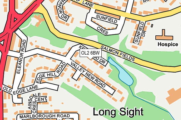 OL2 6BW map - OS OpenMap – Local (Ordnance Survey)