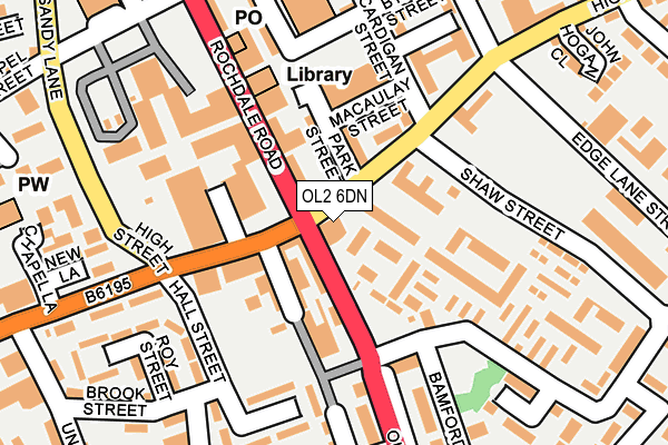 OL2 6DN map - OS OpenMap – Local (Ordnance Survey)