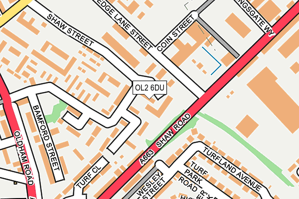 OL2 6DU map - OS OpenMap – Local (Ordnance Survey)