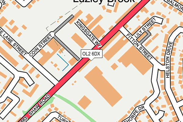 OL2 6DX map - OS OpenMap – Local (Ordnance Survey)