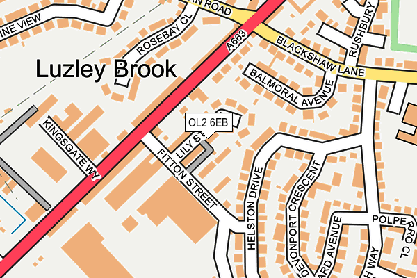 OL2 6EB map - OS OpenMap – Local (Ordnance Survey)