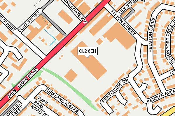 OL2 6EH map - OS OpenMap – Local (Ordnance Survey)