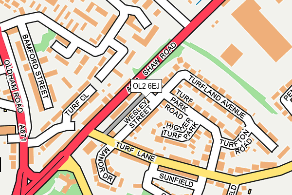 OL2 6EJ map - OS OpenMap – Local (Ordnance Survey)