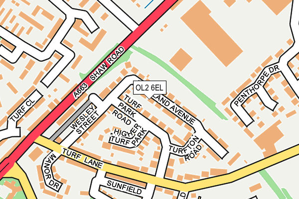 OL2 6EL map - OS OpenMap – Local (Ordnance Survey)