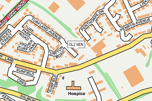 OL2 6EN map - OS OpenMap – Local (Ordnance Survey)