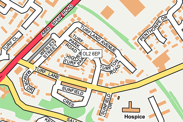 OL2 6EP map - OS OpenMap – Local (Ordnance Survey)