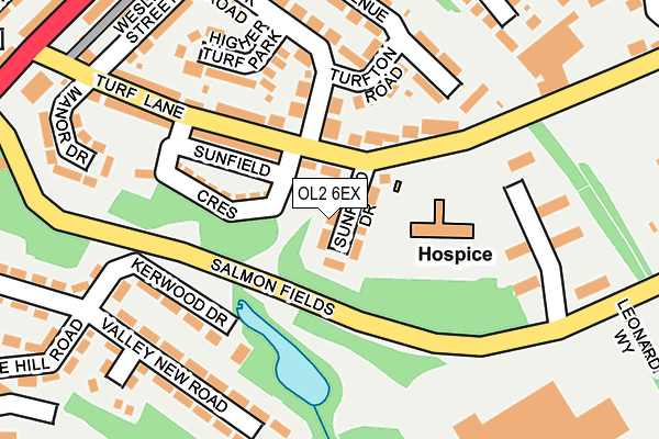OL2 6EX map - OS OpenMap – Local (Ordnance Survey)