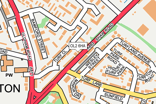 OL2 6HA map - OS OpenMap – Local (Ordnance Survey)