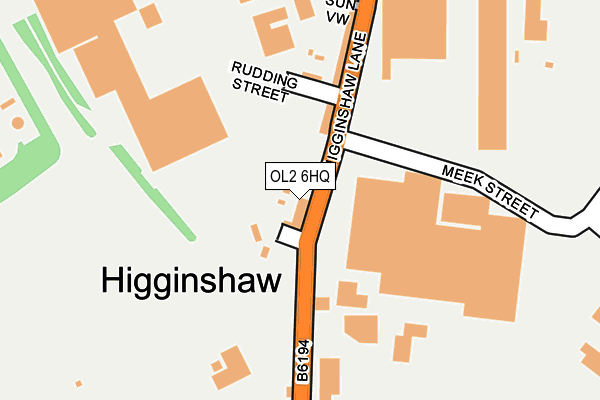 Map of HIGGINSHAW ABATTOIR LIMITED at local scale