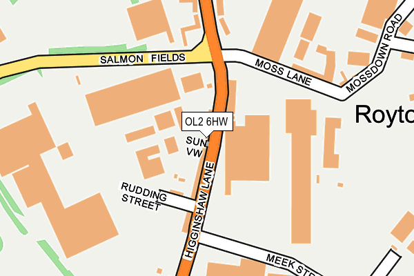 OL2 6HW map - OS OpenMap – Local (Ordnance Survey)