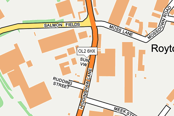 OL2 6HX map - OS OpenMap – Local (Ordnance Survey)