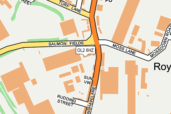 OL2 6HZ map - OS OpenMap – Local (Ordnance Survey)