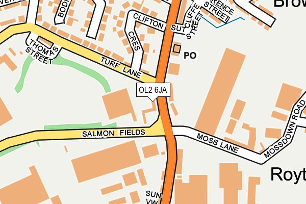 OL2 6JA map - OS OpenMap – Local (Ordnance Survey)
